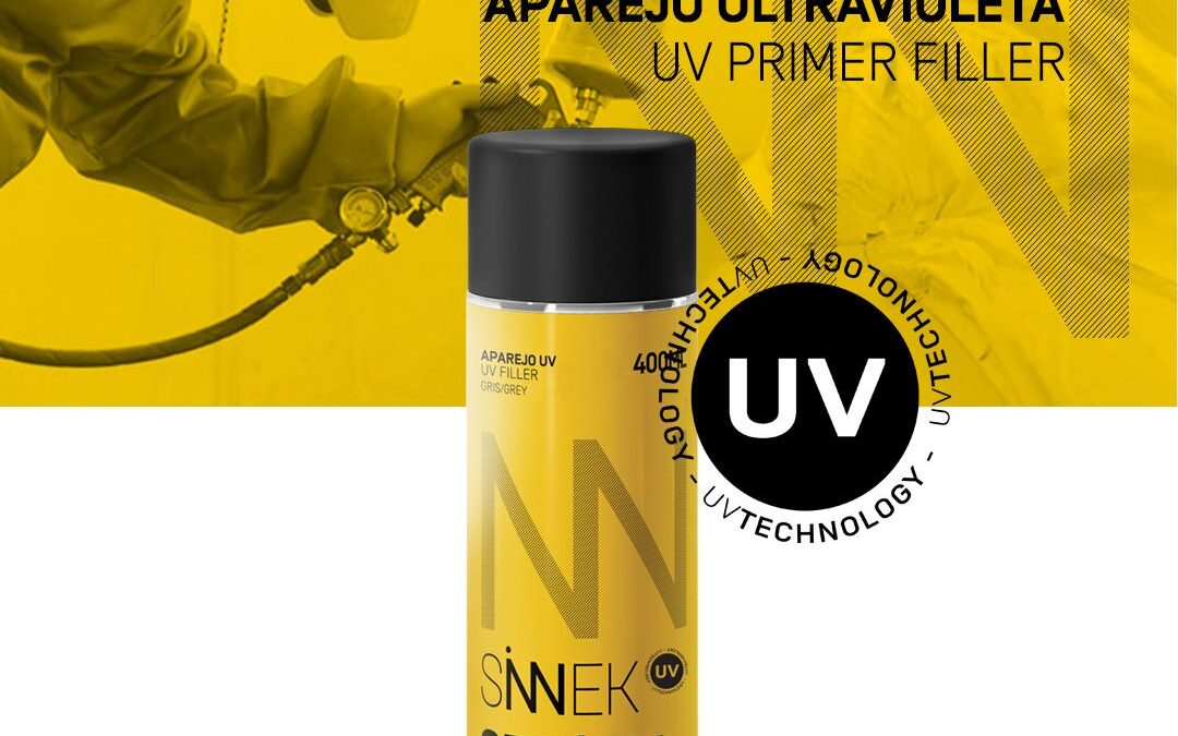 Aparejo en spray SINNEK SPF/UV de secado ultravioleta para reparaciones rápidas